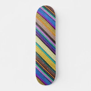 Colored knitting Stripes seamless pattern 1 Skateboard