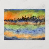 "Colored Lake Mist Rising" Landstrassen Postkarte