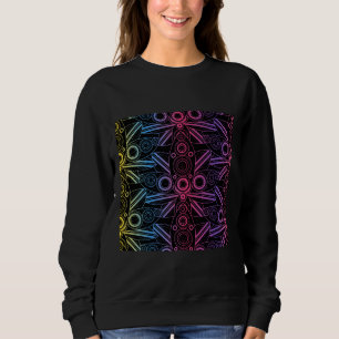 Colored Lotus Rainbow Black Sweatshirt