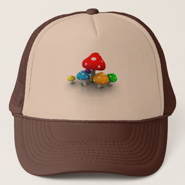 colored-mushrooms-1280x800 truckerkappe (Vorderseite)