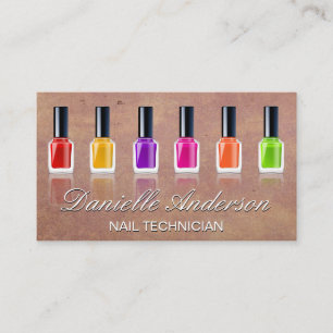 Colored Nail Polnische Flaschen Visitenkarte