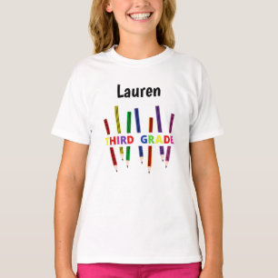 Colored Pencils 3rd Grade Girl's T - Shirt