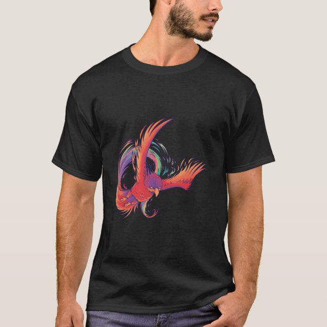 Colored Phoenix Bird T-Shirt (Vorderseite)