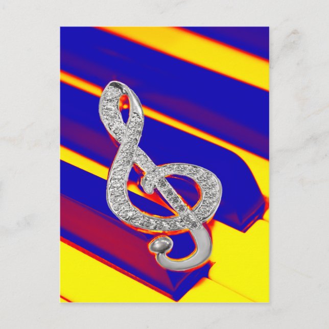 Colored Piano gclef Postkarte (Vorderseite)