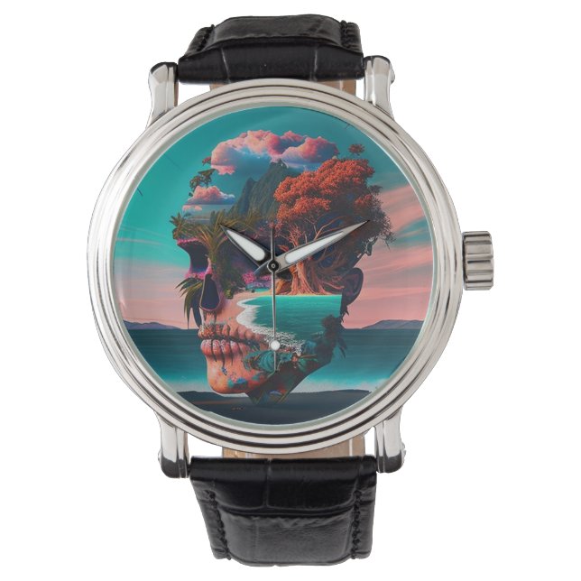 Colored skull head armbanduhr (Vorderseite)