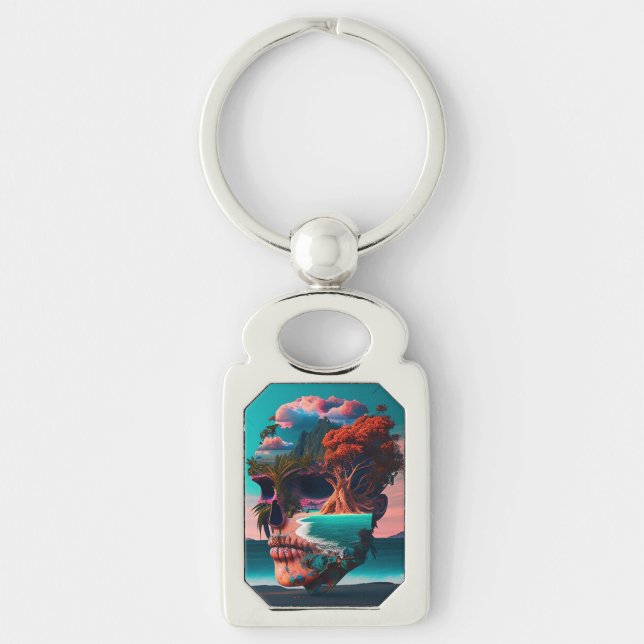 Colored skull head schlüsselanhänger (Vorderseite)