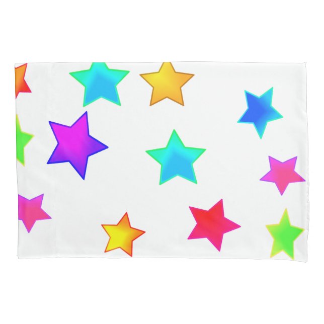 Colored Stars Pillow Case Kissenbezug (Vorderseite)