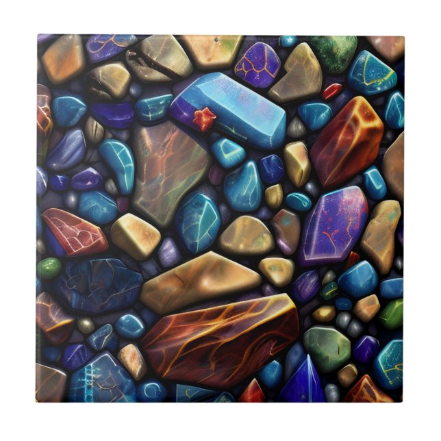 Colored Stone Mosaic Muster Fliese (Vorderseite)