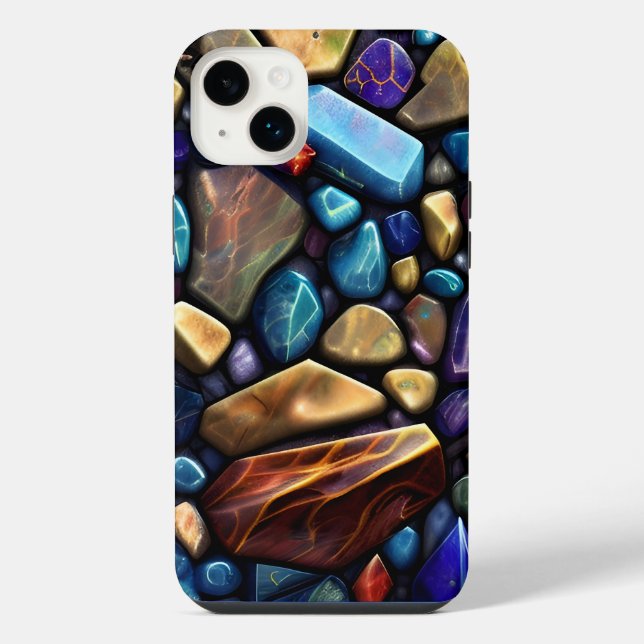 Colored Stone Mosaic Muster iPhone Hülle (Rückseite)
