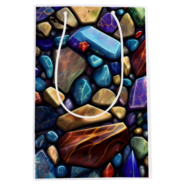 Colored Stone Mosaic Muster Mittlere Geschenktüte (Vorderseite)