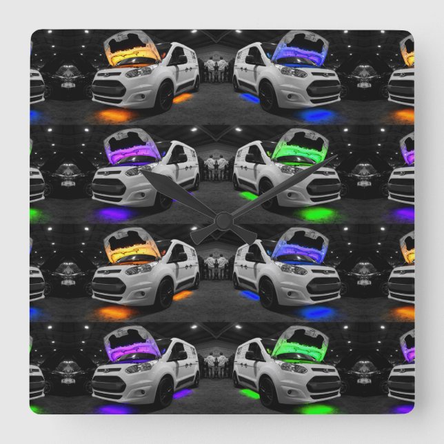 Colored Van Quadratische Wanduhr (Vorderseite)