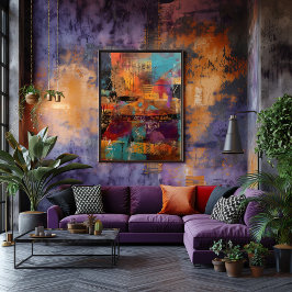 Colores y Formas: Collage Abstracto de Energía Fotodruck