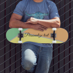 Colorful 1970s triangles pattern Modern Asbtract Skateboard