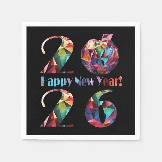 Colorful 2026-Happy New Years- Serviette (Vorderseite)