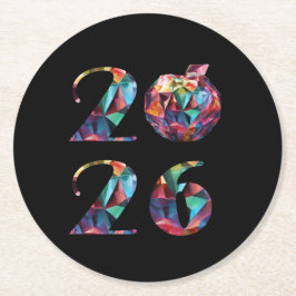 Colorful 2026 runder pappuntersetzer