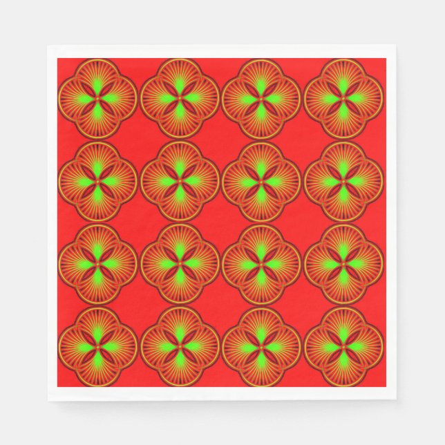 Colorful 3D Digital Design Luncheon Napkins - Perf Serviette (Vorderseite)