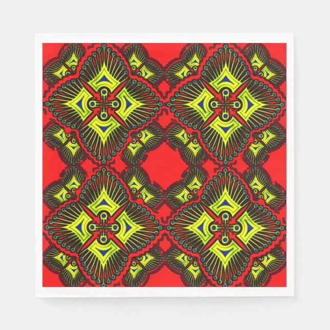 Colorful 3D Digital Design Luncheon Napkins - Perf Serviette (Vorderseite)