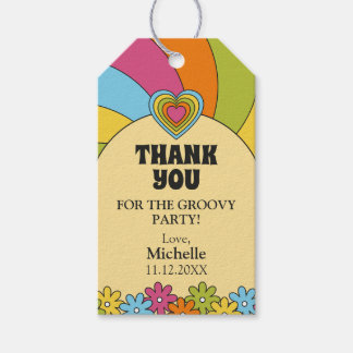 Colorful 60s Music Groovy Party 80th Birthday Geschenkanhänger