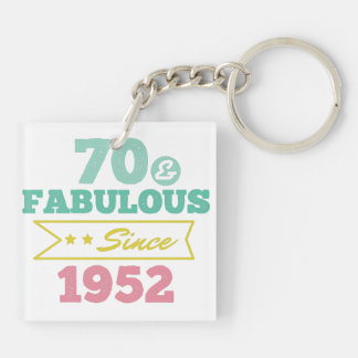 colorful 70 and fabulous since 1952 schlüsselanhänger
