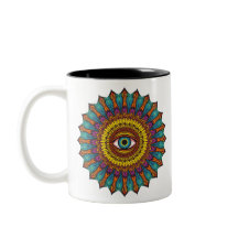 Colorful 90s Mandala Art -Trippy Third Eye Graphic
