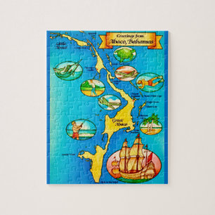 Colorful Abacos Islands Map Puzzle