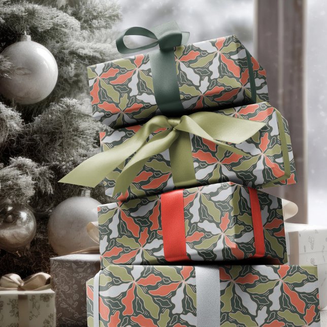 Colorful Abstract Botanical  Geschenkpapier (Colorful Abstract Botanical Wrapping Paper by Ricaso - a stunning modern holiday gift wrap )