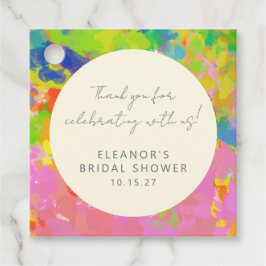 Colorful Abstract Bridal Shower Custom Thank You Geschenkanhänger