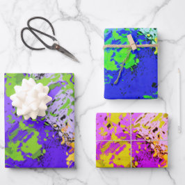 Colorful abstract energy wave geschenkpapier set