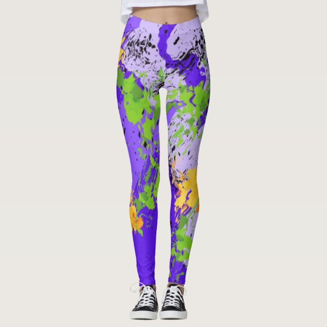 Colorful abstract energy wave leggings (Vorderseite)