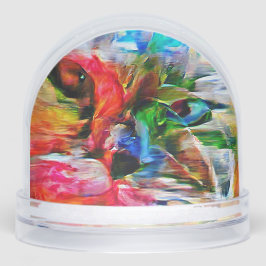 Colorful Abstract Expressionist Cat Art Print" Schneekugeln