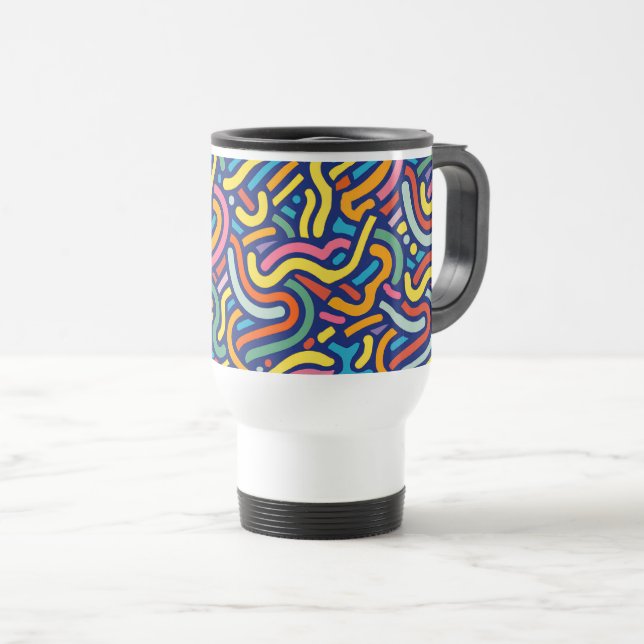 Colorful Abstract Flow Mug Reisebecher (VorderseiteRechts)