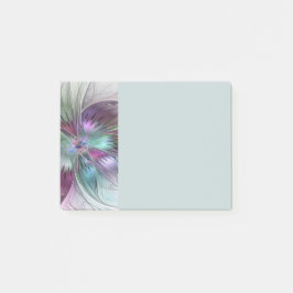 Colorful Abstract Flower Modern Floral Fractal Art Post-it Klebezettel