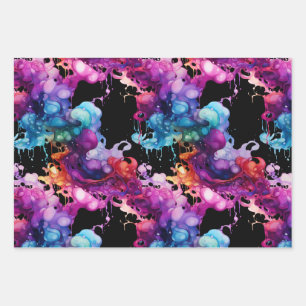 Colorful Abstract Fluid Art - Vibrant and Dynamic Geschenkpapier Set
