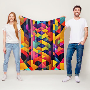 Colorful Abstract Geometric Fleecedecke