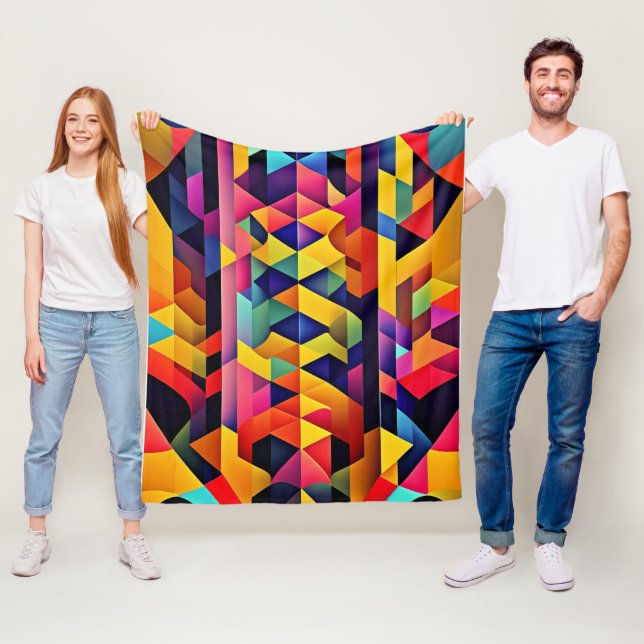 Colorful Abstract Geometric Fleecedecke (Beispiel)