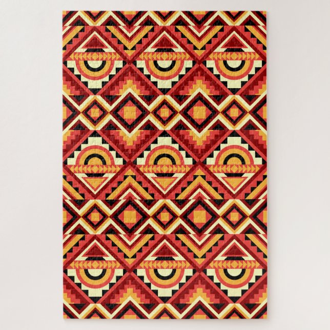 Colorful Abstract Geometric Kaleidoscope Pattern Puzzle (Vertikal)