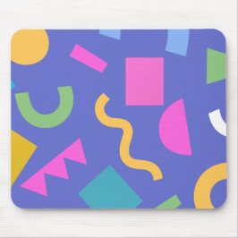 Colorful Abstract Geometric Memphis Style Pattern Mousepad