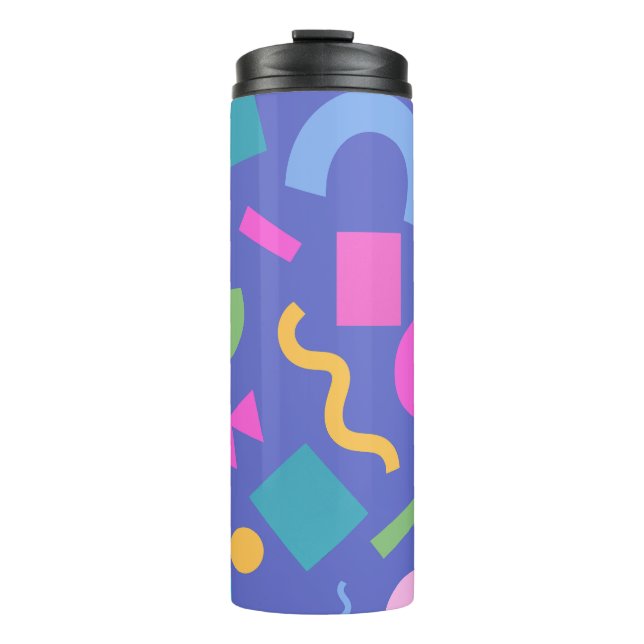 Colorful Abstract Geometric Memphis Style Pattern Thermosbecher (Vorderseite)