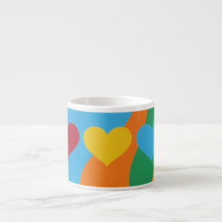 Colorful Abstract Hearts Espresso Mug Espressotasse