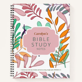Colorful Abstract Leaves Personalized Bible Study Notizbuch