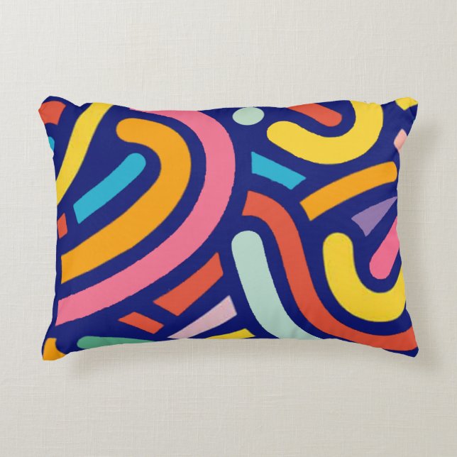 Colorful Abstract Lines Pillow Dekokissen (Vorderseite)