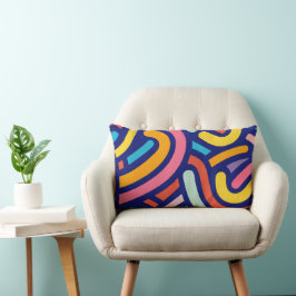 Colorful Abstract Lines Pillow Lendenkissen