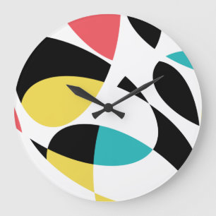 Colorful, abstract, modern, fun geometric pattern große wanduhr