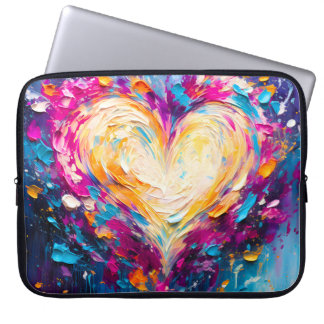 Colorful Abstract Modern Love Heart Laptopschutzhülle