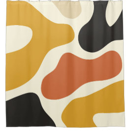 colorful Abstract mustard Black And White Duschvorhang