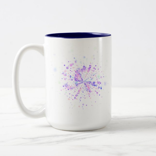 Colorful Abstract Neon Splash Zweifarbige Tasse (Links)