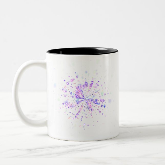 Colorful Abstract Neon Splash Zweifarbige Tasse (Links)
