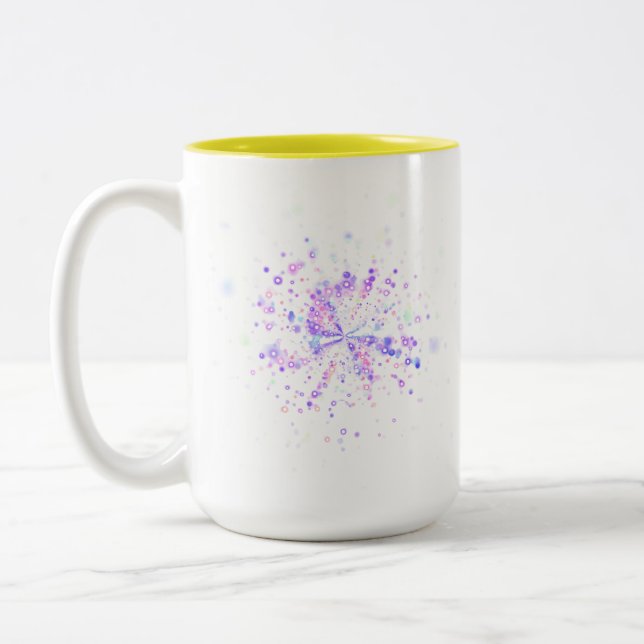 Colorful Abstract Neon Splash Zweifarbige Tasse (Links)