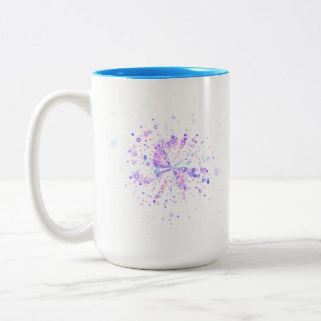 Colorful Abstract Neon Splash Zweifarbige Tasse (Links)