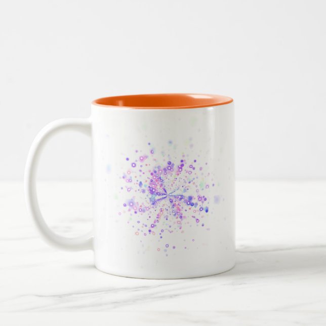 Colorful Abstract Neon Splash Zweifarbige Tasse (Links)